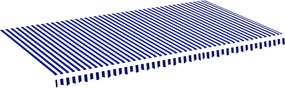 vidaXL Pânză de rezervă copertină, albastru și alb, 6x3,5 m