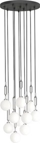Lustra cu 10 pendule pentru tavane inalte, hol, casa scarii Ero X crom 40