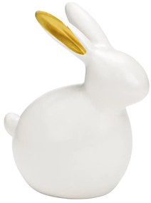 Iepuras din ceramica GILDED BUNNY 14 cm alb