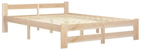 Cadru de pat, 160 x 200 cm, lemn masiv de pin Maro deschis, 160 x 200 cm