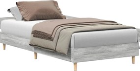 vidaXL Cadru de pat fără saltea Gri Sonoma 75x190 cm Lemn prelucrat