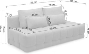 Canapea extensibilă Tuko cu ladă - verde țesătură Freya 210-09