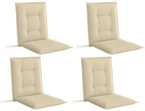 Outsunny Set 4 perne de scaun 108 x 50 x 5 cm cu curele, pernă de șezut pentru interior și exterior, Bej | Aosom Romania