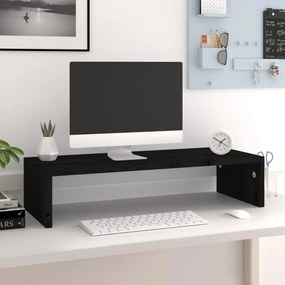 Suport pentru monitor negru 60x23,5x12 cm lemn prelucrat Negru, 60 x 23.5 x 12 cm, 1