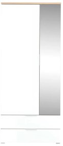Dulap cu oglindă alb/aspect de lemn de stejar 84x196 cm Telde - Germania