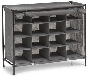 Organizator pentru incaltaminte, Zeller, 16 perechi, Textil/Metal, Gri