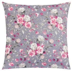 Bellatex Pernă Adéla Flori de trandafir roz, gri, 40 x 40 cm