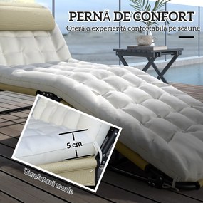 Outsunny Sezlong pliabil cu spatar inclinabil pe 4 nivele, Scaun | Aosom Romania
