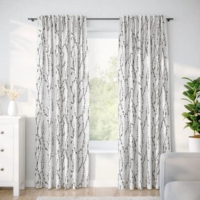 Goldea draperie decorativă loneta - crenguțe pe gri deschis 180x140 cm