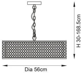 Endon 101569 - Candelabru CORDERO pe lanț, 3xE27/10W/230V, auriu