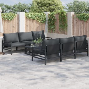 vidaXL Set de canapele pentru grădină cu pernă cu pernă 7 pcs Antracit
