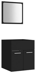 804774 vidaXL Set mobilier de baie, 2 piese, negru, PAL