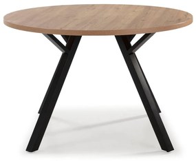 Masă rotundă de sufragerie cu aspect de stejar ø 120 cm Beni - Marckeric