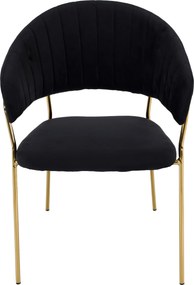Scaun de sufragerie de design, material Velvet negru/gold crom auriu, DASMIN TIP 1
