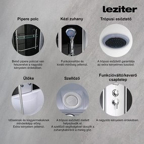 Cadă de baie cu hidromasaj Emilia 170 cu electronică, neagră