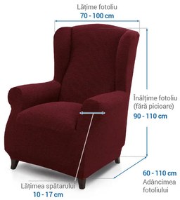 Huse super elastice HARMONIA bordo fotoliu clasic (l. 70 - 100 cm)