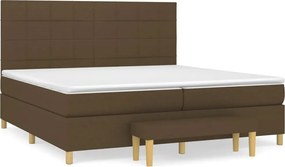 vidaXL Pat box spring cu saltea, maro închis, 200x200 cm, textil