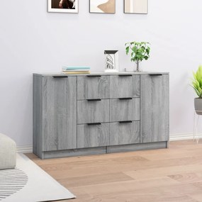 3115794 vidaXL Servante, 2 buc., sonoma gri, 60x30x70 cm, lemn prelucrat