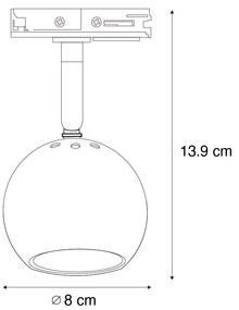 Spotlight modern pe șină monofazat negru cu auriu - Gissi