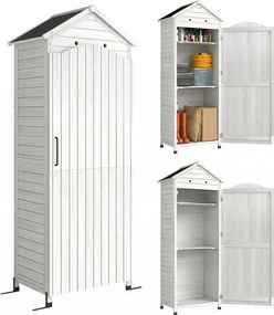 Outsunny Căsuță de Grădină din Lemn, Depozit cu Rafturi Reglabile și Acoperiș Zincat | Aosom Romania