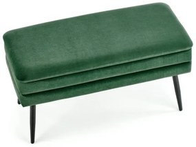 Bancă cu spațiu de depozitare VELVA 37x78 cm verde/negru