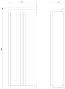 Suport de perete pentru prosoape cu raft OMNIRES MP60920CR MODERN PROJECT crom lucios