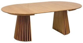 Masă de dining rotundă extensibilă cu blat cu aspect de lemn de stejar ø 120 cm Osaka – House Nordic
