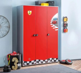Dulapul cu 3 usi, pentru camera baieti, colectia Race Cup