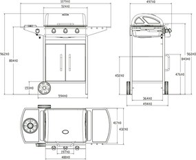 Grătar BBQ pe gaz cu arzător lateral Avenberg BOSTON
