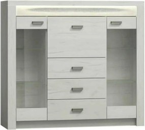 Comoda INFINITY I-08, frasin alb, PAL melaminat, 137x42x122 cm