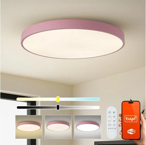Brilagi-LED Lampă LED dimabilă POOL SMART LED/128W/230V 100 cm Wi-Fi Tuya+telecomandă roz