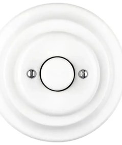 Bohemia-Design - Dimmer retro rotativ din porțelan cu ramă, 250 V / 10 A, alb