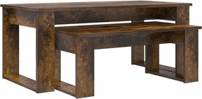 vidaXL Set de măsuțe de cafea 2 pcs Stejar fumuriu Lemn compozit