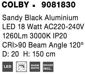 Lampadar, Lampa de podea LED design liniar COLBY