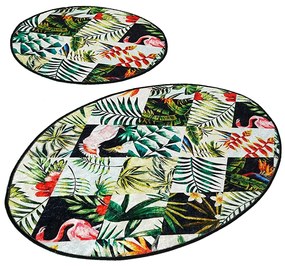 Set 2 Covorase baie Patch 60 x 100 cm 50 x 60 cm Antiderapant Multicolor