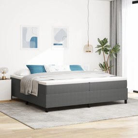 vidaXL Pat box spring în gri deschis, 200 x 200 cm, cu țesătură de fustă