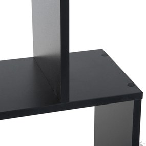 Homcom Librarie Design Modern in Lemn cu 6 Rafturi, Negru, 80x23x192cm