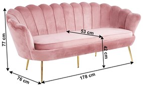 Canapea Nico (roz + auriu). 1065173
