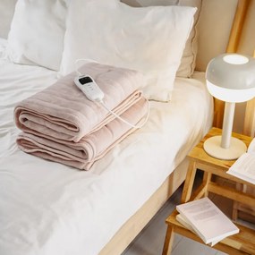 Patura electrica Adler AD 7443, 120W, 160x180 cm, Controler LCD, Protectie la supraincalzire, 7 setari, Timer, Roz