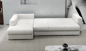 Colțar extensibil dumonde cu ladă de depozitare si sezut confortabil din spuma high-density, Gloria Euphoria Ivory 320x183 cm