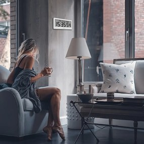 Ceas digital Lavvu LCX0010 controlat prin semnalradio Modig, alb