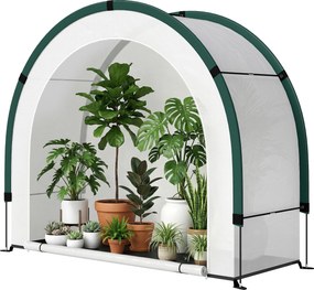 Outsunny Seră cu partea superioară curbată, seră din folie pliabilă 200 x 80 x 164 cm Verde | Aosom Romania