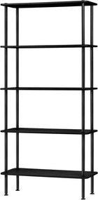 Etajeră neagră cu aspect de lemn de stejar 80x163x35 cm Teidi – noo.ma