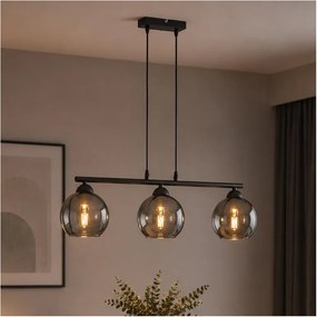 Brilagi - Lustră suspendată pe cablu DIOR 3xE27/60W/230V negru/gri fumuriu
