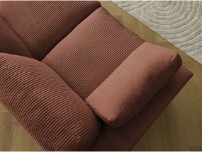 Colțar portocaliu cu tapițerie din catifea reiată Belair – Bobochic Paris