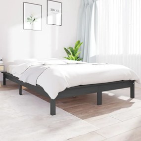 820558 vidaXL Cadru de pat Super King, gri, 180x200 cm, lemn masiv de pin