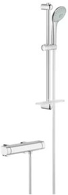 Baterie dus termostatata Grohe Grohtherm 2000 cu set de dus Euphoria crom lucios