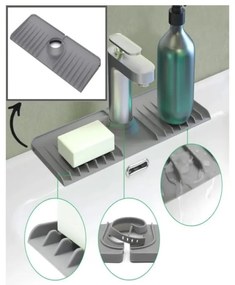 Organizator chiuveta Hermia 200BYR1121, 13.7x37x1.58 cm, Plastic, Gri
