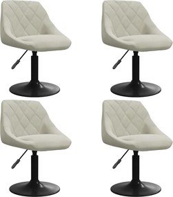 vidaXL Scaune de masă pivotante, 4 buc., crem, catifea