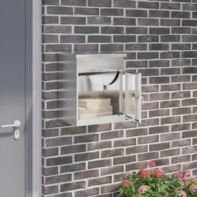 vidaXL Cutie pentru colet Argintiu 47,5 x 38 x 59 cm Oţel inoxidabil